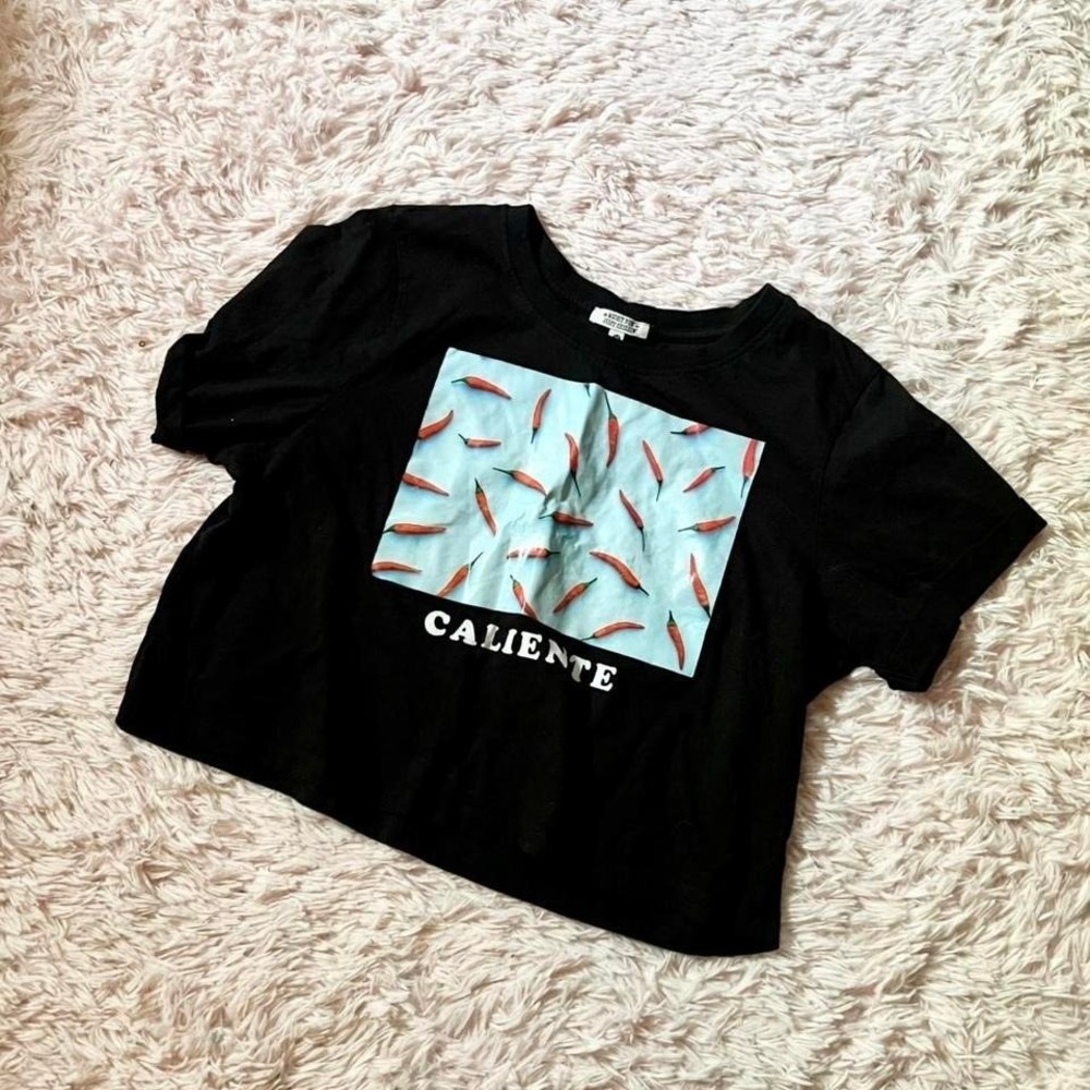 Spicy Caliente Hot Pepper Weird Core‎ Unhinged Crop Top Womens S Goblin Dopmaine